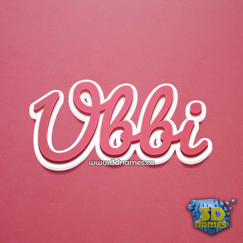 ubbi in Red Scribble style - 3D name wallpaper