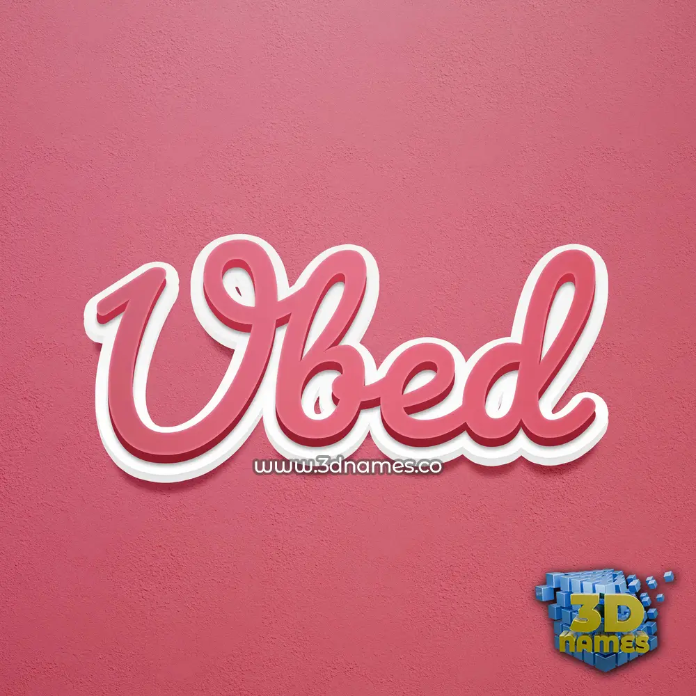 ubed in Red Scribble style - 3D name wallpaper