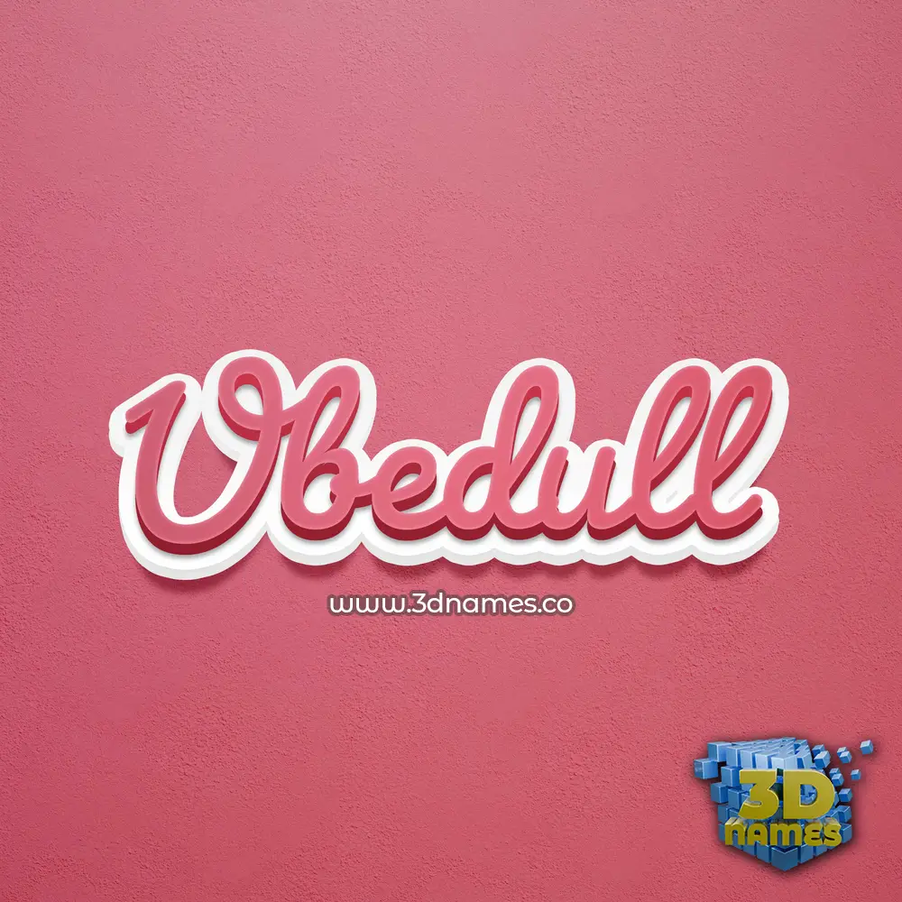 ubedull in Red Scribble style - 3D name wallpaper