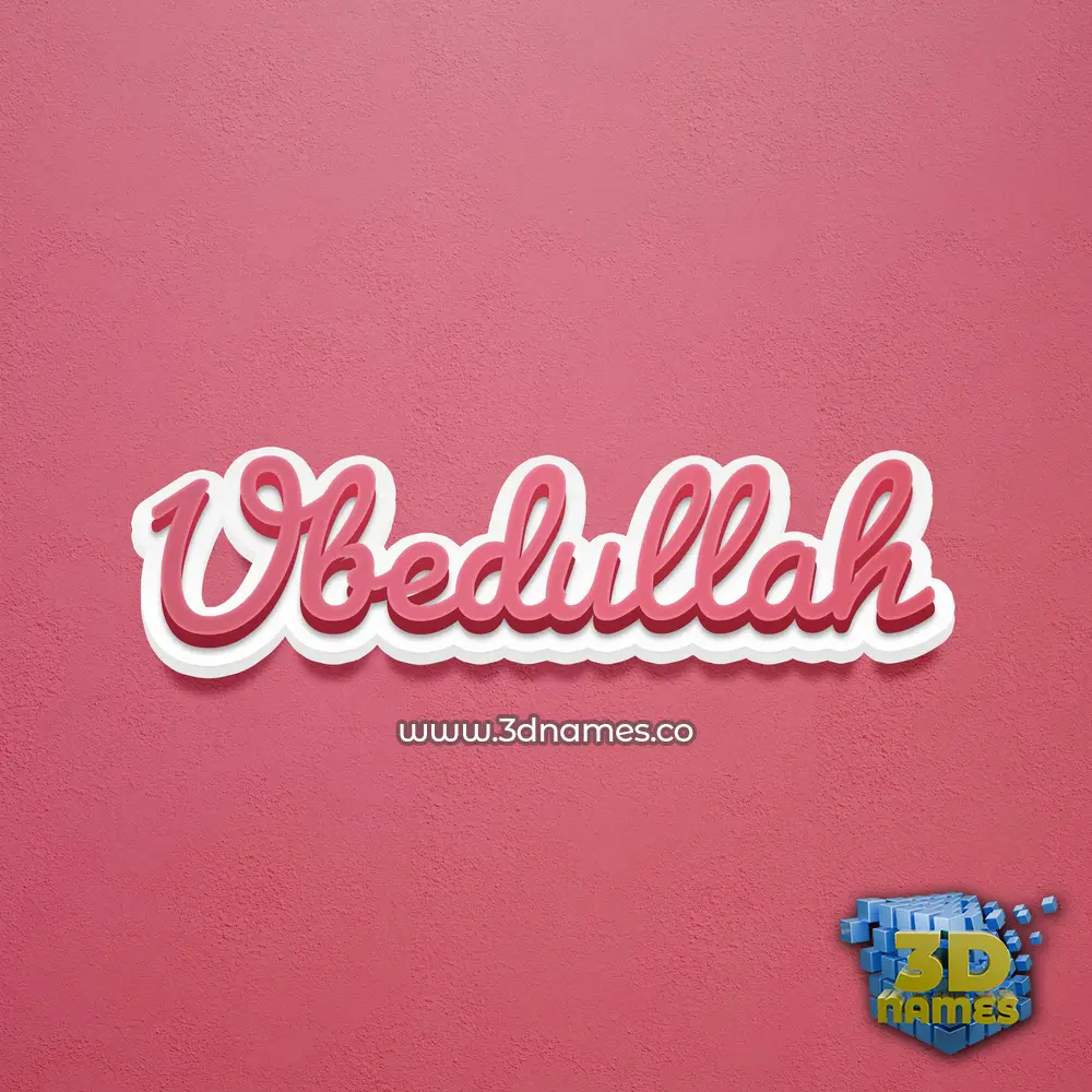 ubedullah in Red Scribble style - 3D name wallpaper