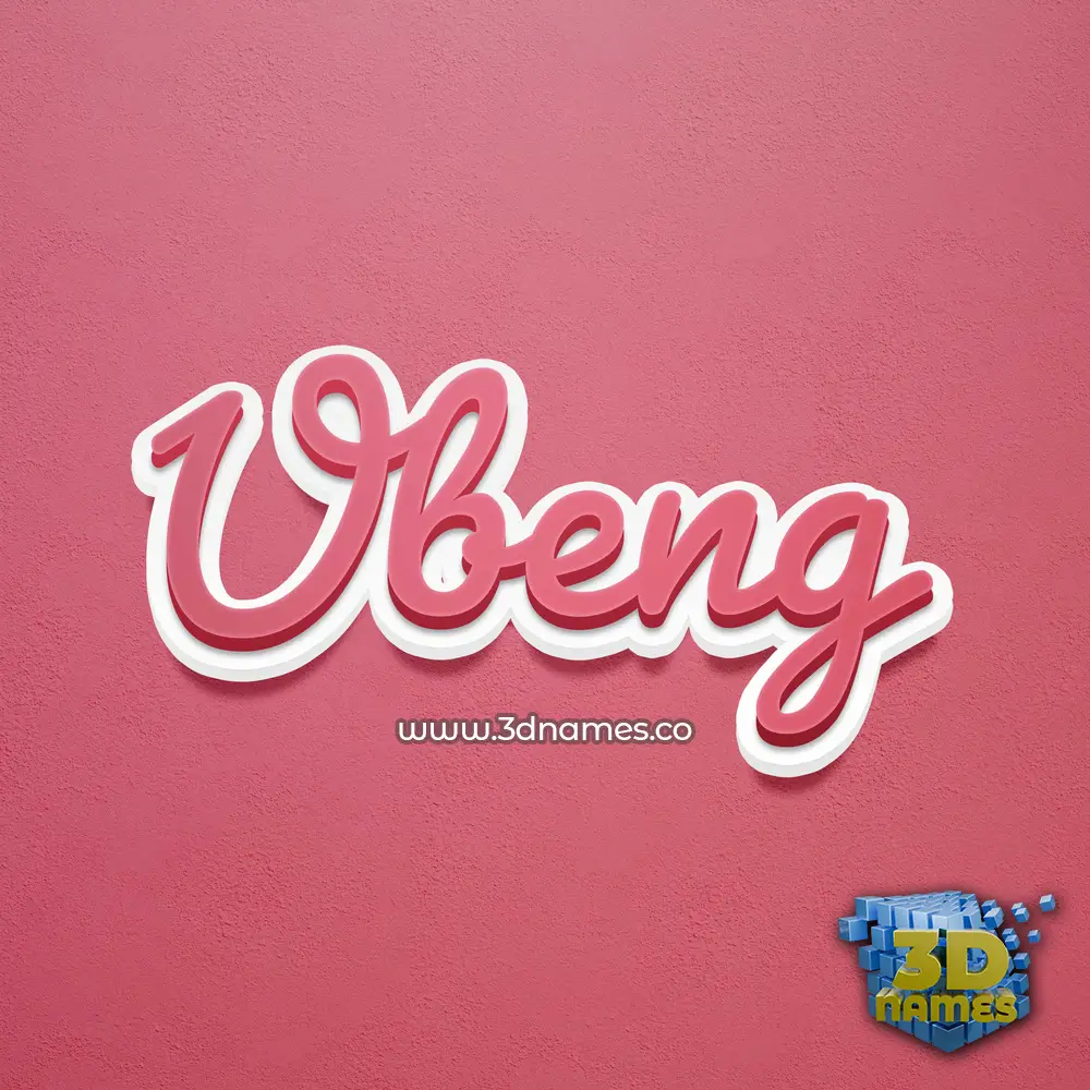 ubeng in Red Scribble style - 3D name wallpaper
