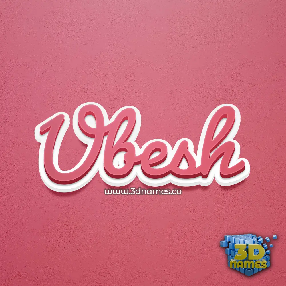 ubesh in Red Scribble style - 3D name wallpaper