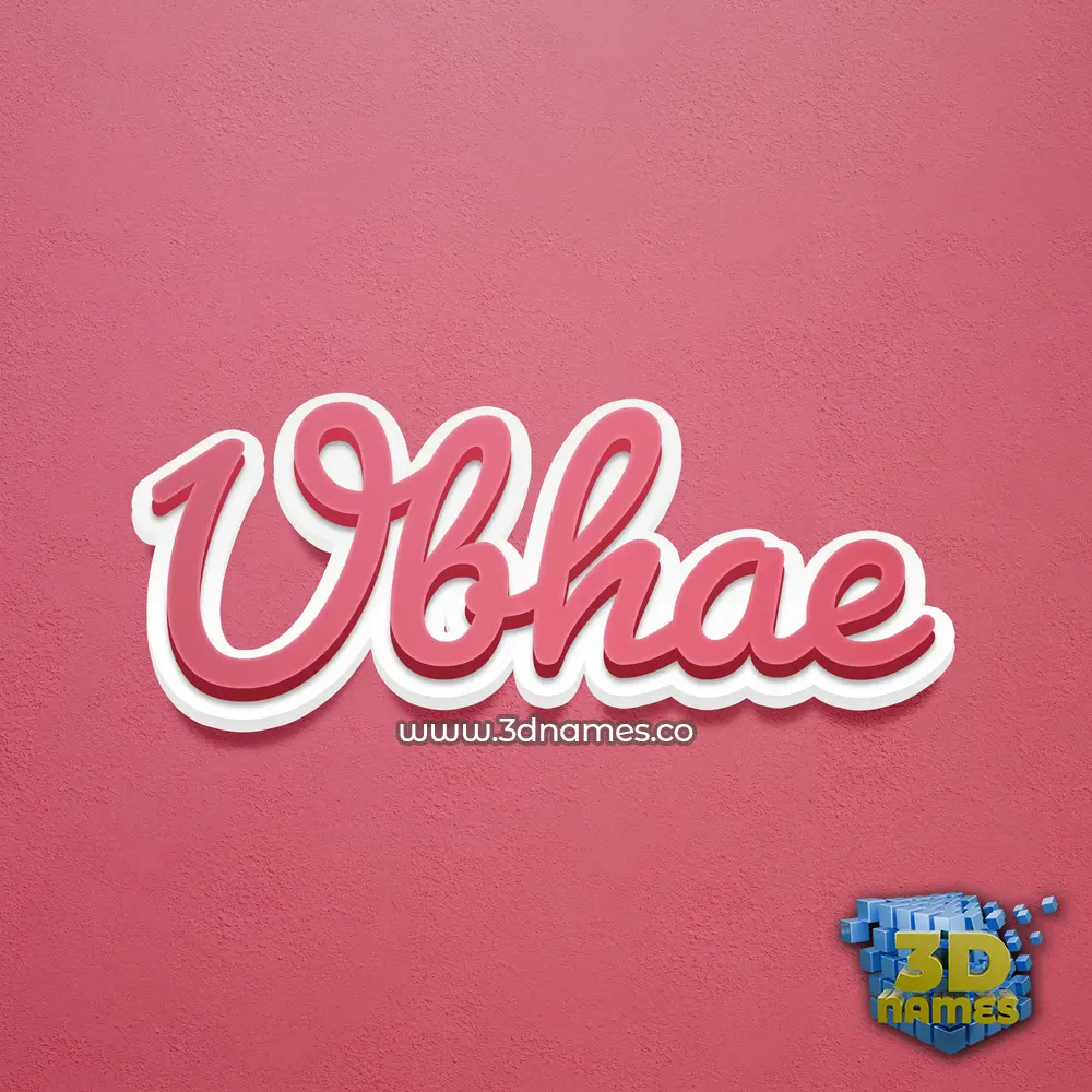 ubhae in Red Scribble style - 3D name wallpaper