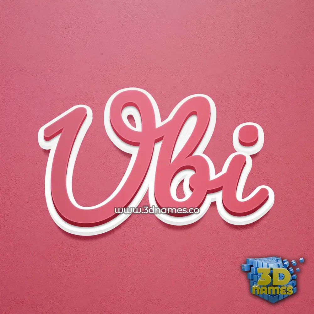 ubi in Red Scribble style - 3D name wallpaper