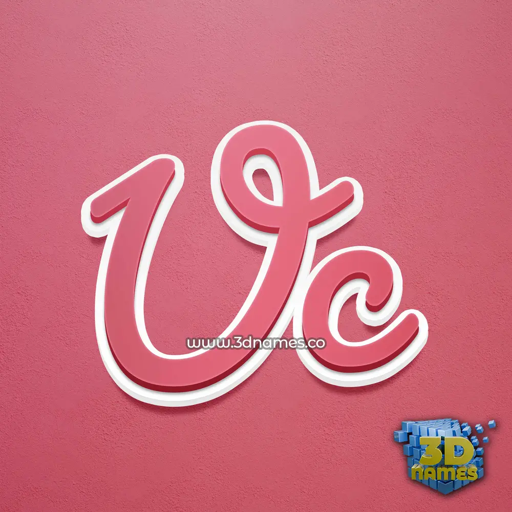 uc in Red Scribble style - 3D name wallpaper