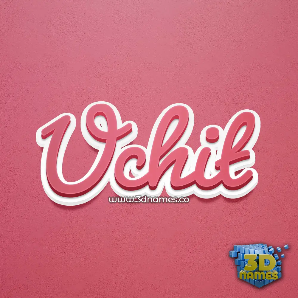 uchit in Red Scribble style - 3D name wallpaper