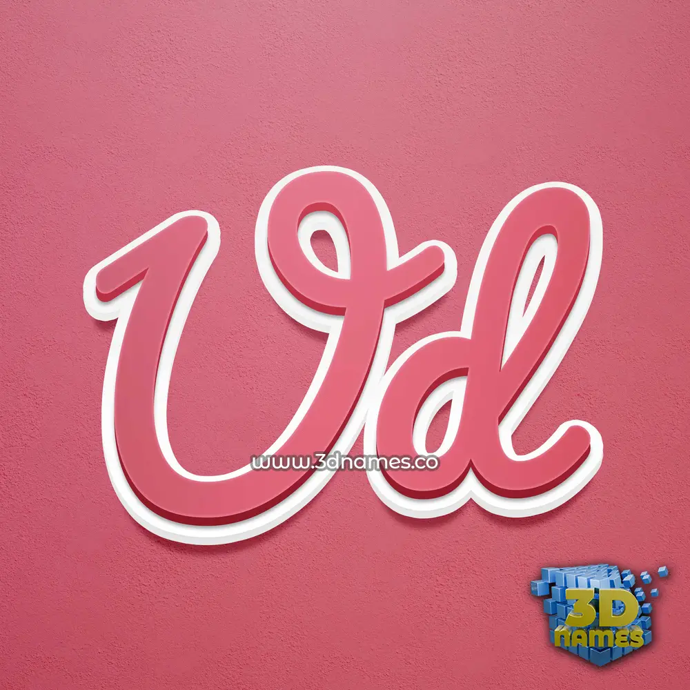 ud in Red Scribble style - 3D name wallpaper