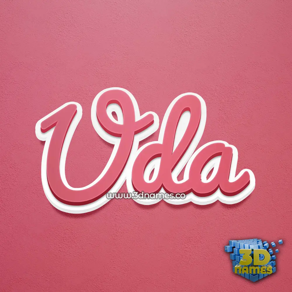 uda in Red Scribble style - 3D name wallpaper