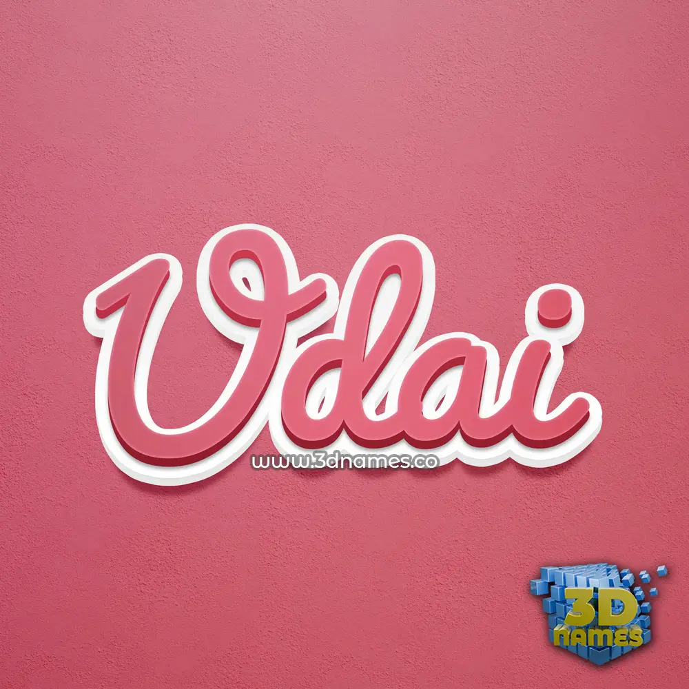 udai in Red Scribble style - 3D name wallpaper