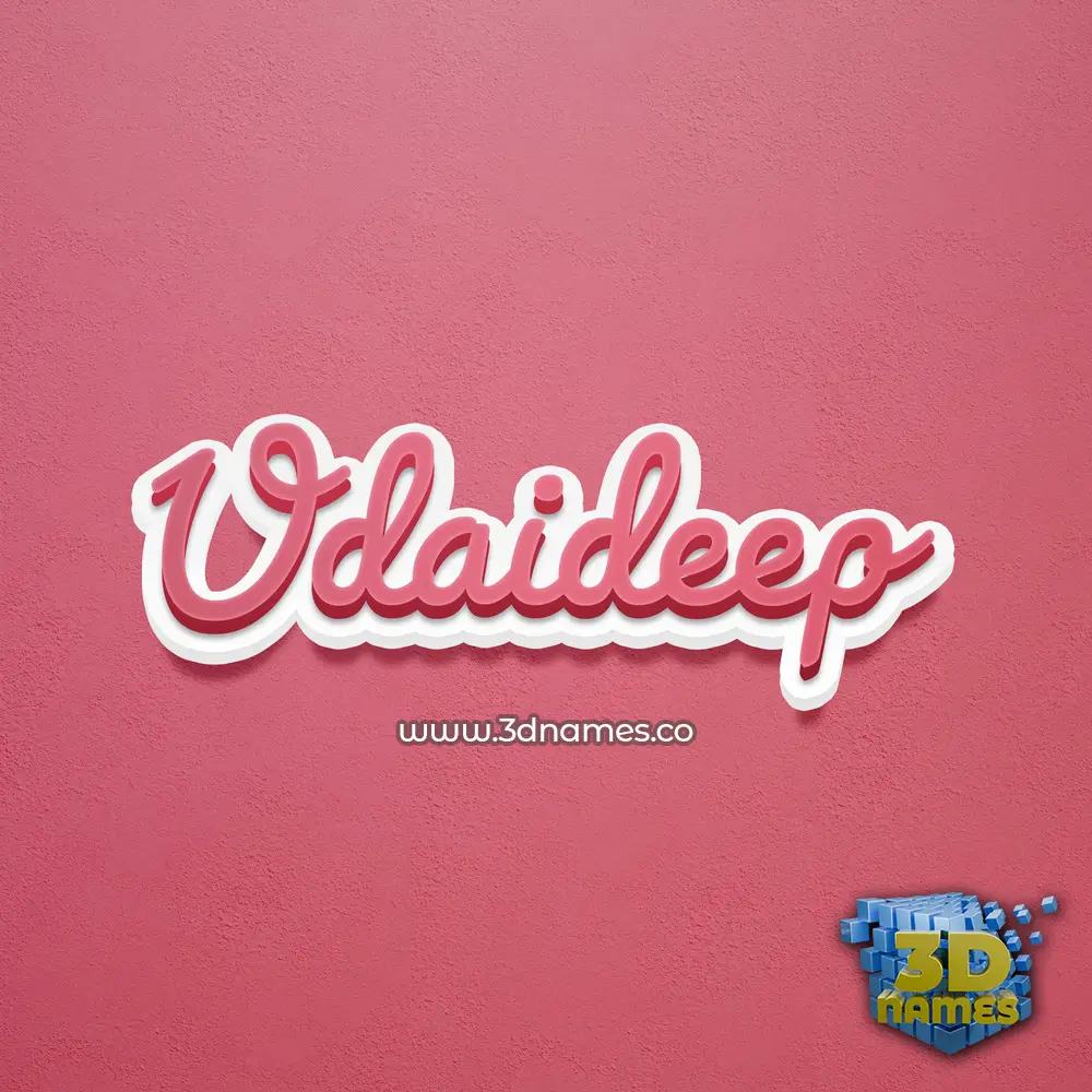 udaideep in Red Scribble style - 3D name wallpaper