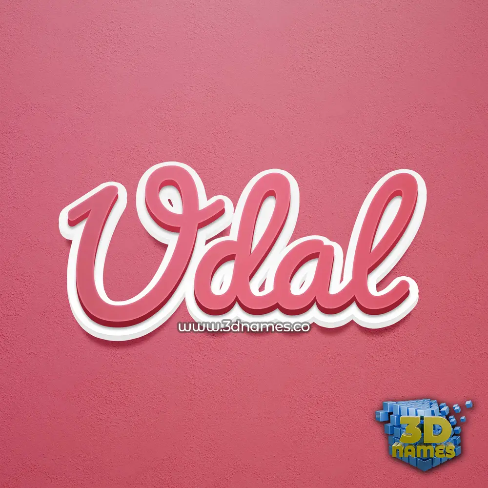 udal in Red Scribble style - 3D name wallpaper