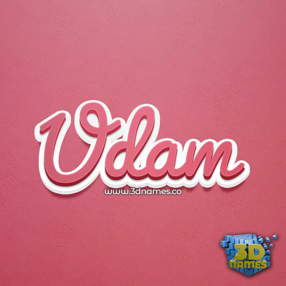 udam in Red Scribble style - 3D name wallpaper