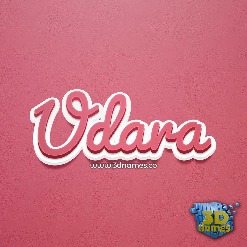 udara in Red Scribble style - 3D name wallpaper