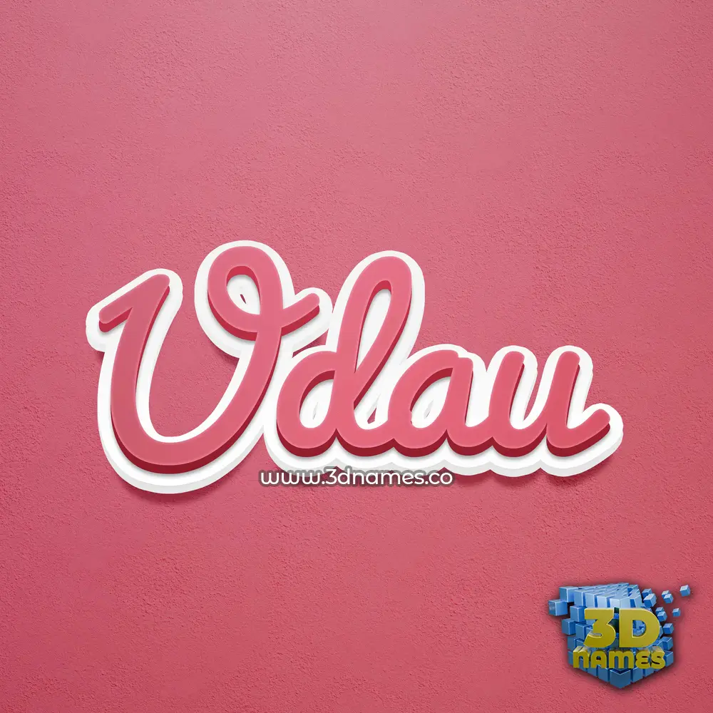 udau in Red Scribble style - 3D name wallpaper