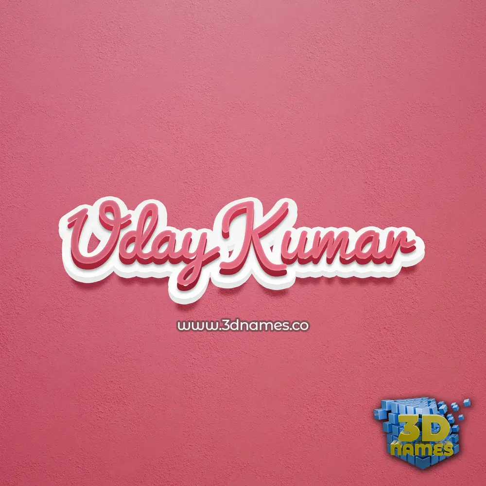 uday kumar in Red Scribble style - 3D name wallpaper