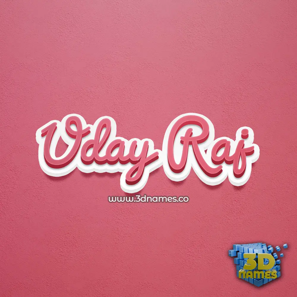 uday raj in Red Scribble style - 3D name wallpaper