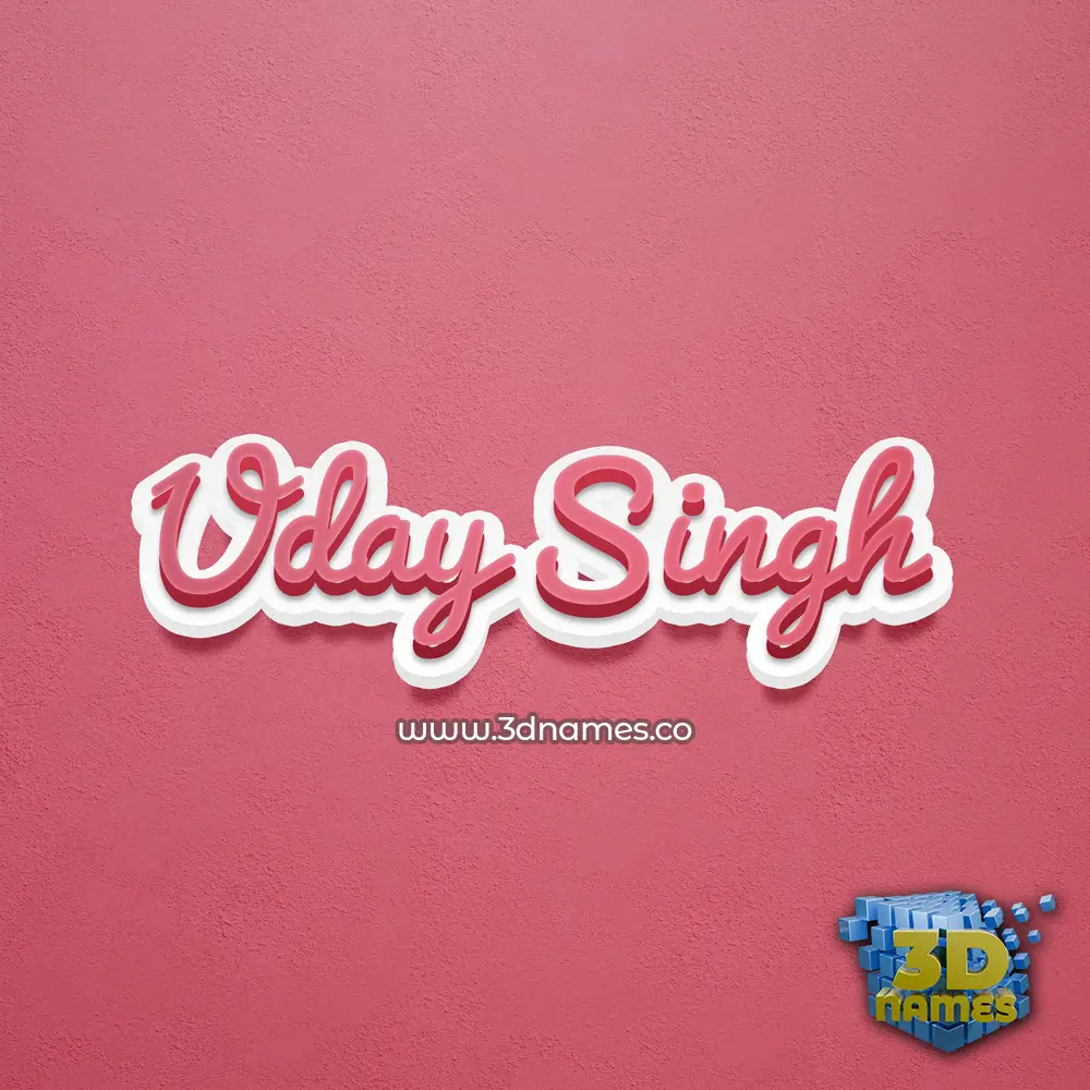 uday singh in Red Scribble style - 3D name wallpaper