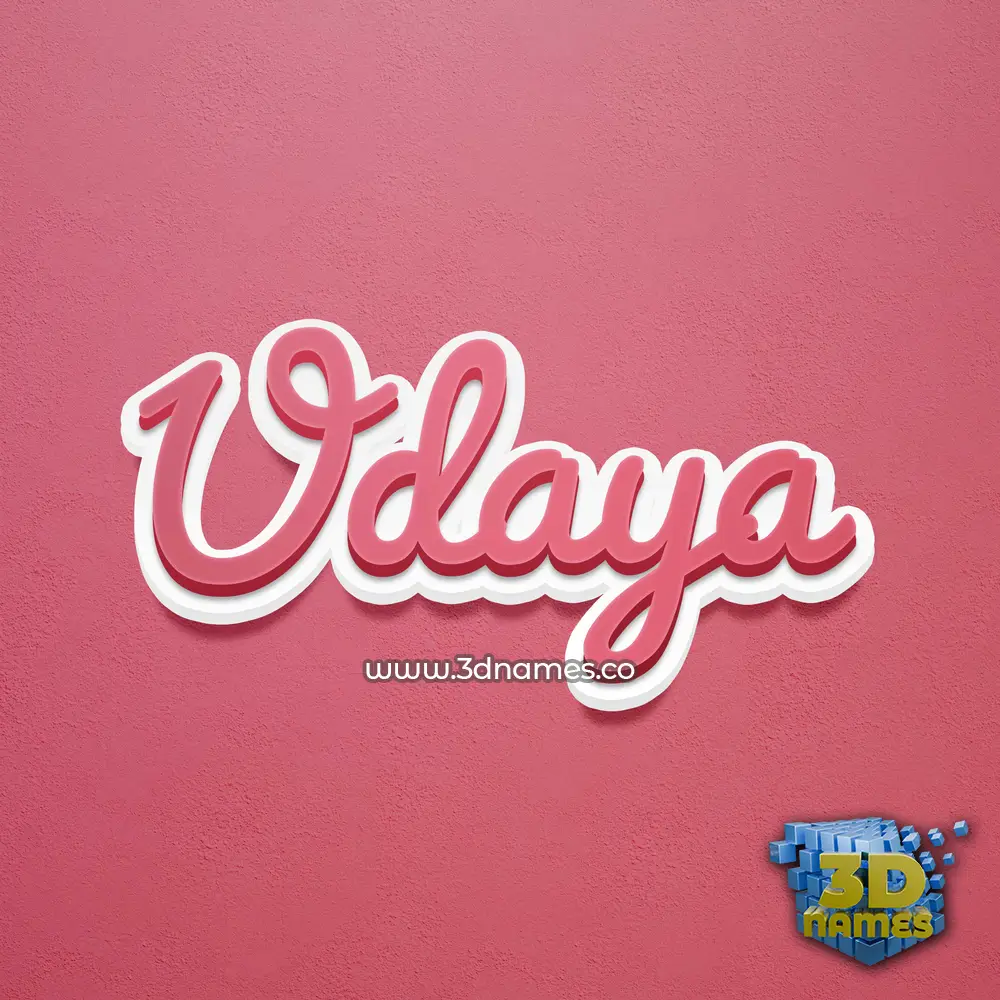 udaya in Red Scribble style - 3D name wallpaper