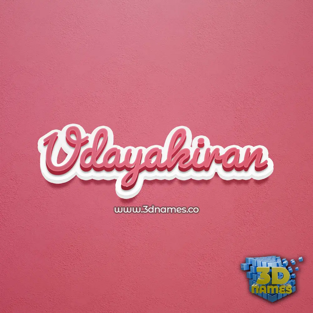udayakiran in Red Scribble style - 3D name wallpaper