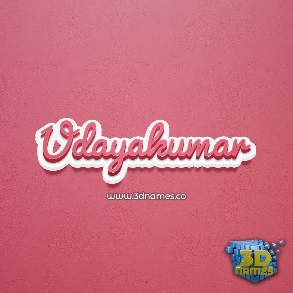 udayakumar in Red Scribble style - 3D name wallpaper