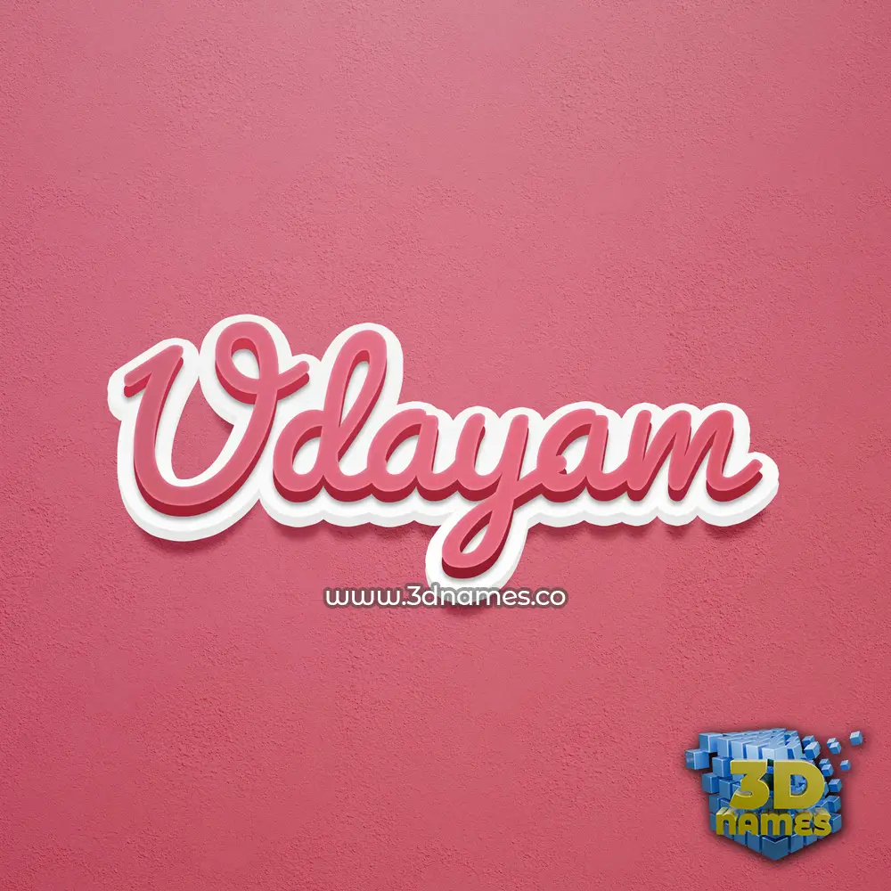 udayam in Red Scribble style - 3D name wallpaper