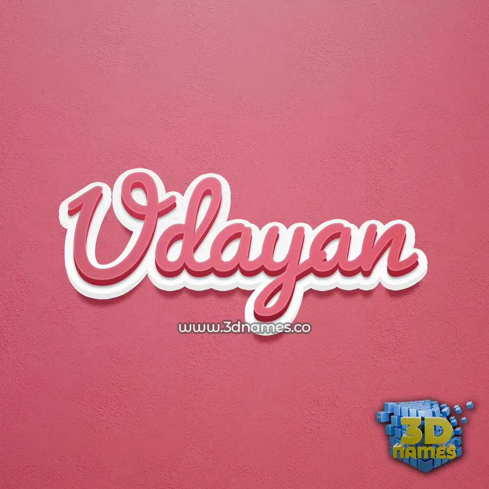 udayan in Red Scribble style - 3D name wallpaper