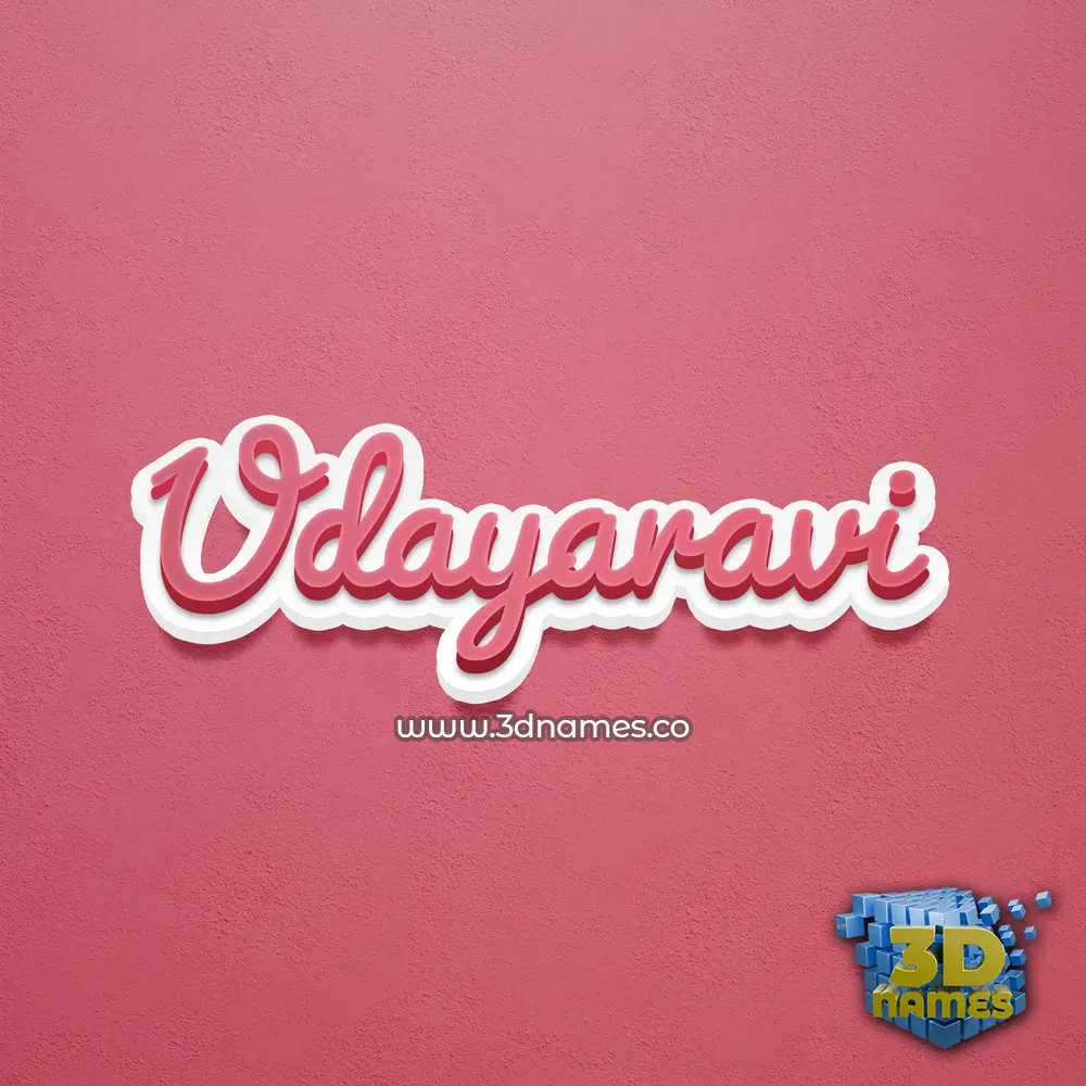 udayaravi in Red Scribble style - 3D name wallpaper