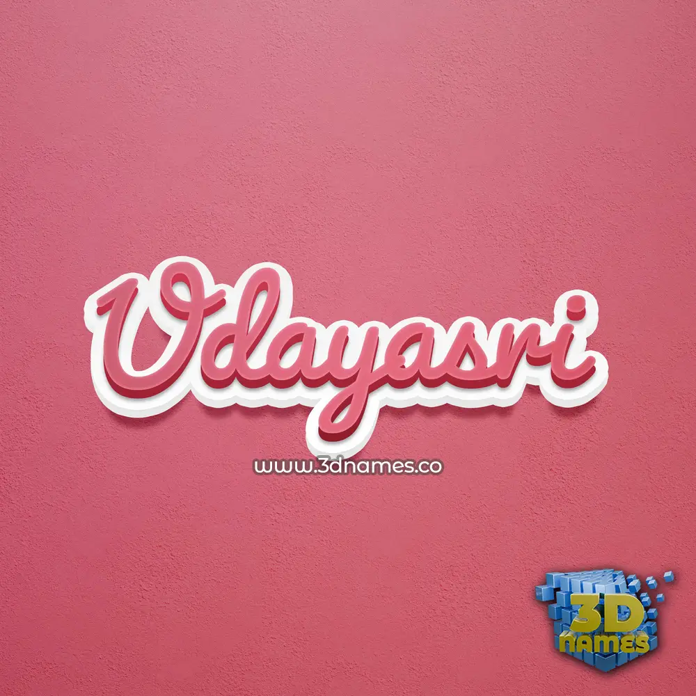udayasri in Red Scribble style - 3D name wallpaper