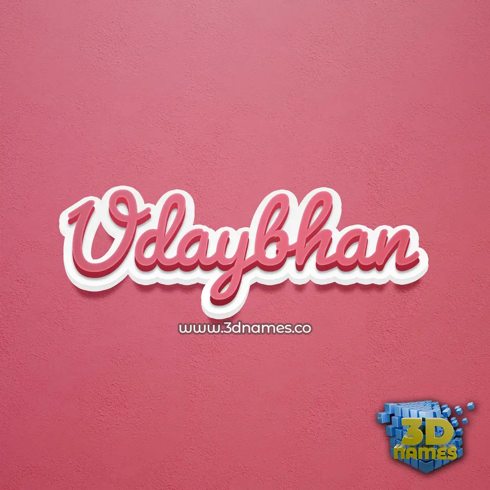 udaybhan in Red Scribble style - 3D name wallpaper