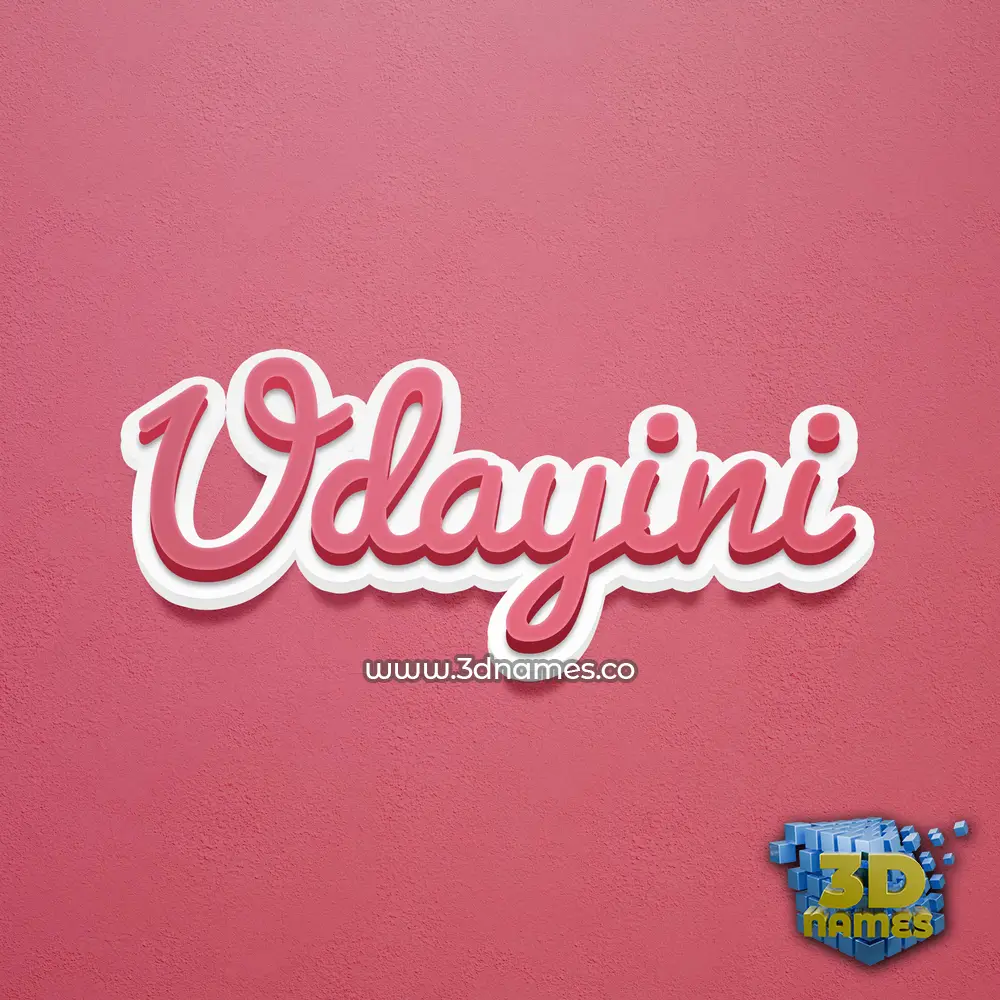 udayini in Red Scribble style - 3D name wallpaper