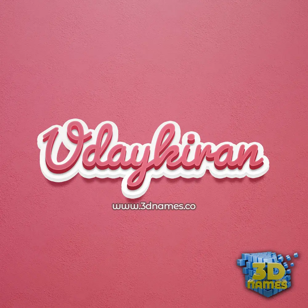 udaykiran in Red Scribble style - 3D name wallpaper