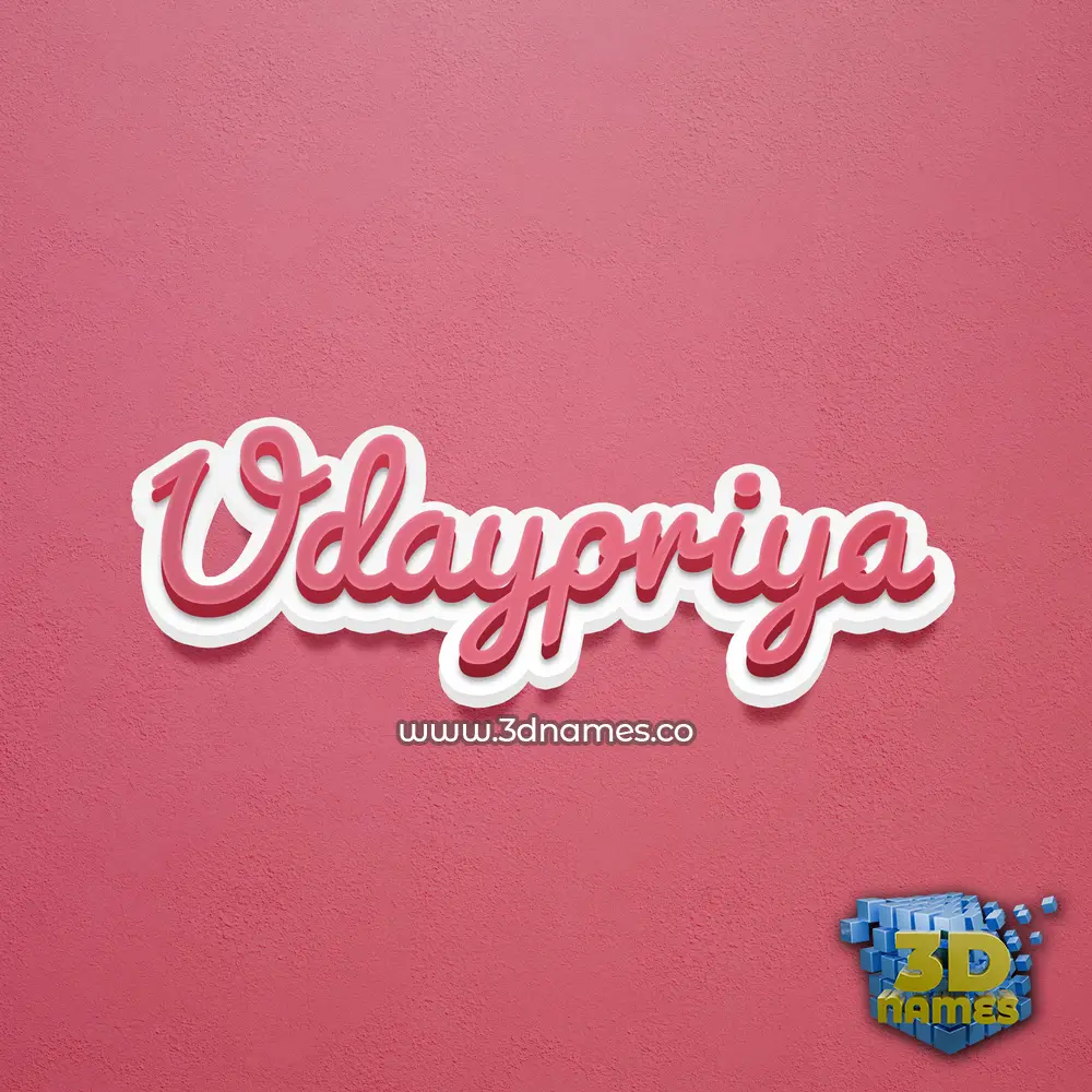 udaypriya in Red Scribble style - 3D name wallpaper