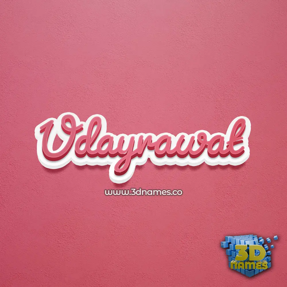 udayrawat in Red Scribble style - 3D name wallpaper
