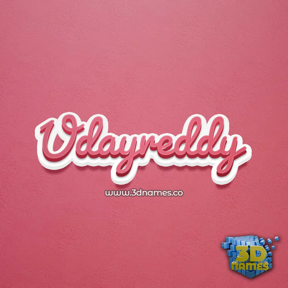 udayreddy in Red Scribble style - 3D name wallpaper