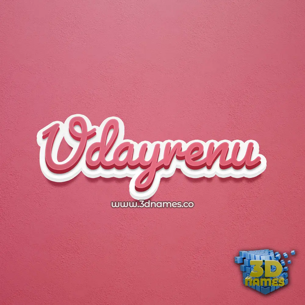 udayrenu in Red Scribble style - 3D name wallpaper
