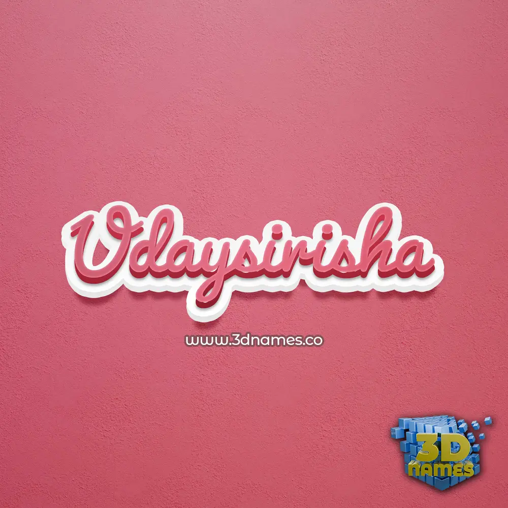 udaysirisha in Red Scribble style - 3D name wallpaper