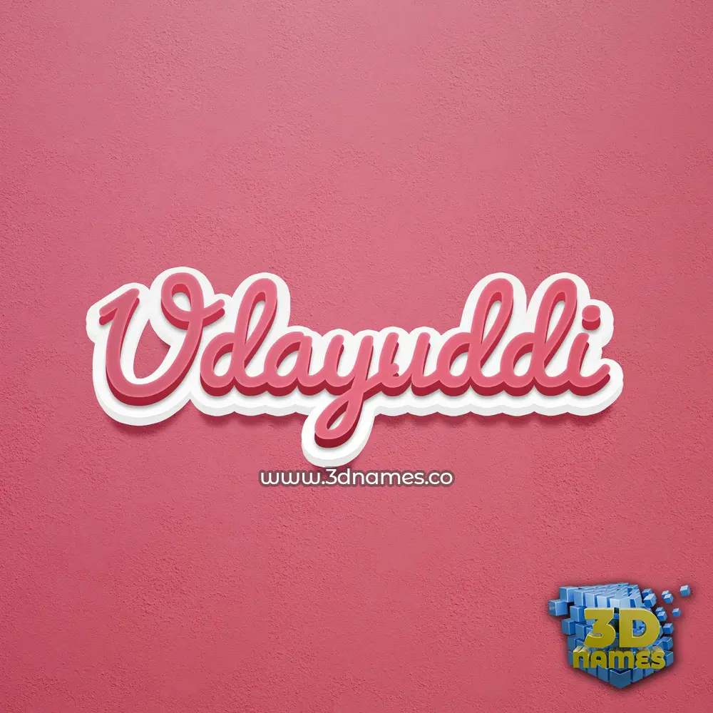 udayuddi in Red Scribble style - 3D name wallpaper