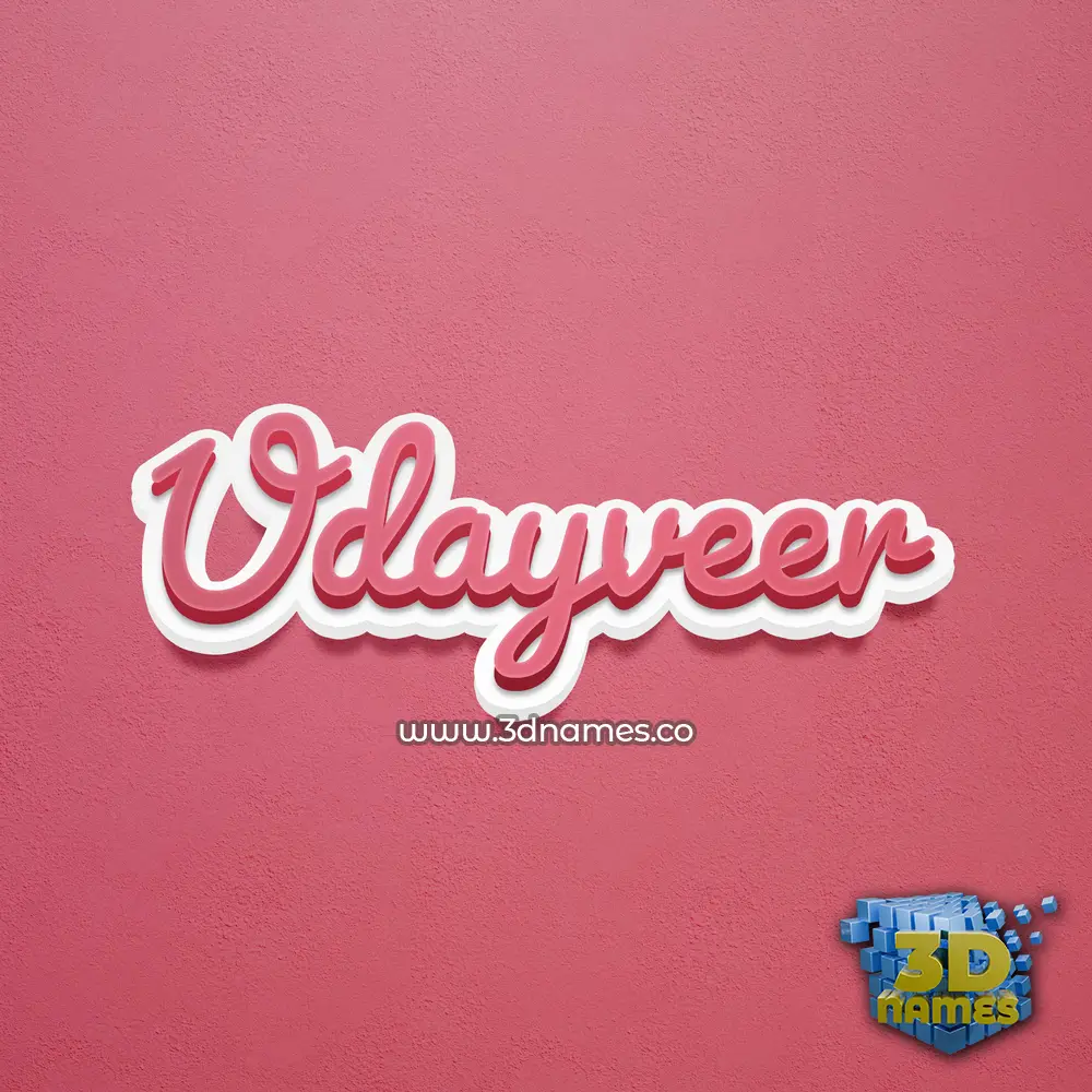 udayveer in Red Scribble style - 3D name wallpaper