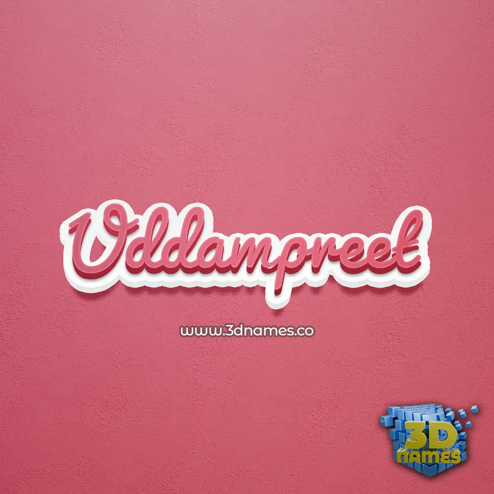 uddampreet in Red Scribble style - 3D name wallpaper