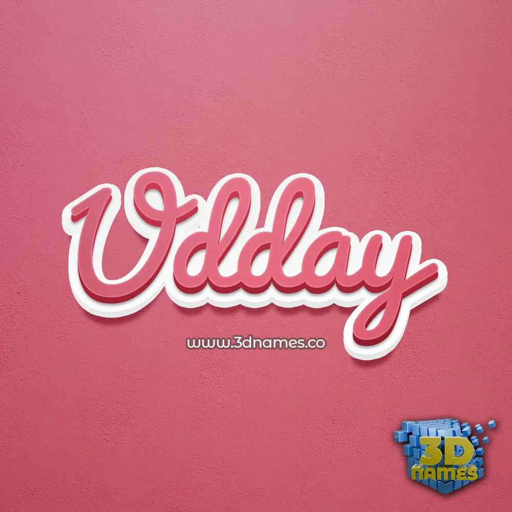 udday in Red Scribble style - 3D name wallpaper