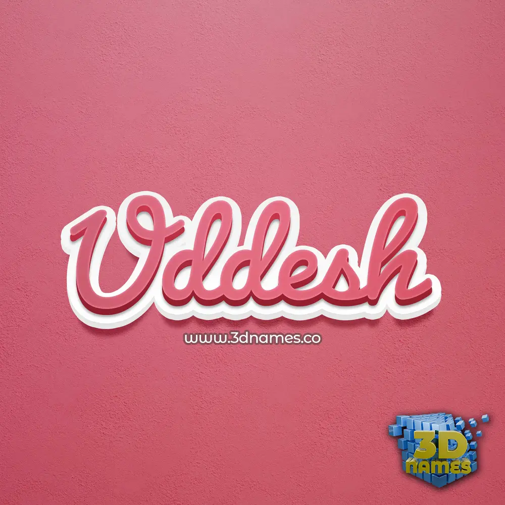 uddesh in Red Scribble style - 3D name wallpaper