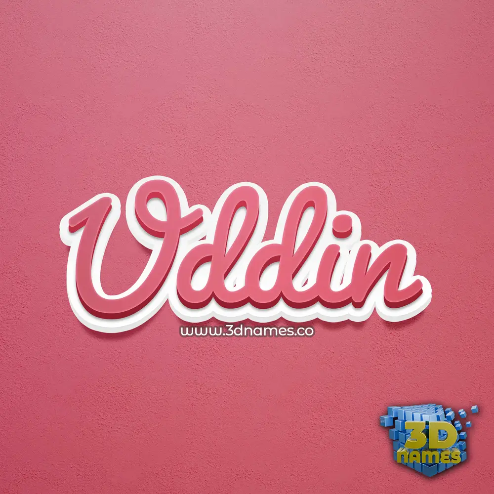 uddin in Red Scribble style - 3D name wallpaper