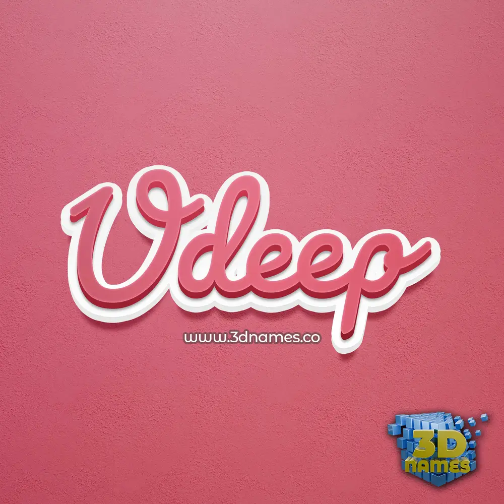 udeep in Red Scribble style - 3D name wallpaper