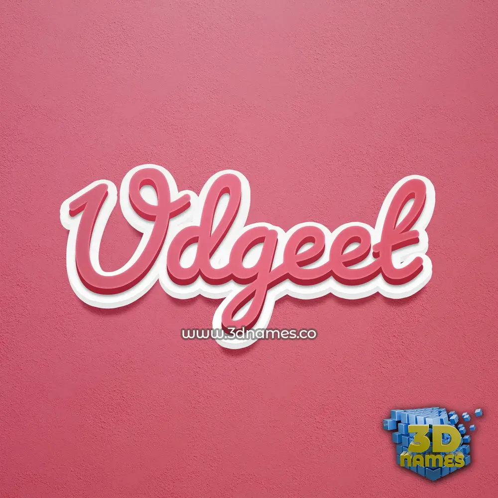 udgeet in Red Scribble style - 3D name wallpaper