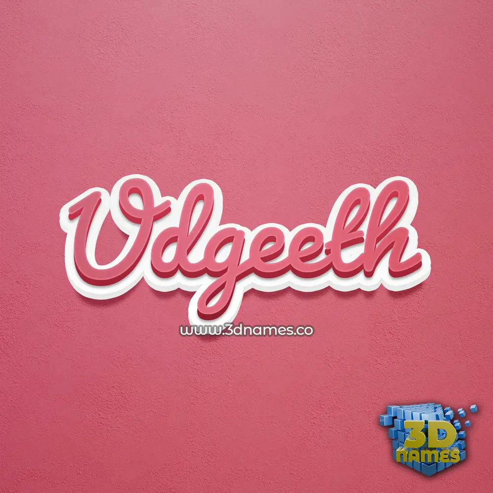 udgeeth in Red Scribble style - 3D name wallpaper