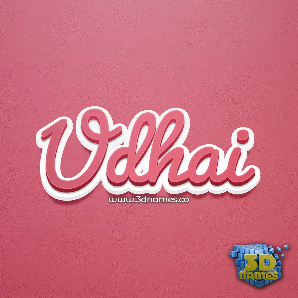 udhai in Red Scribble style - 3D name wallpaper