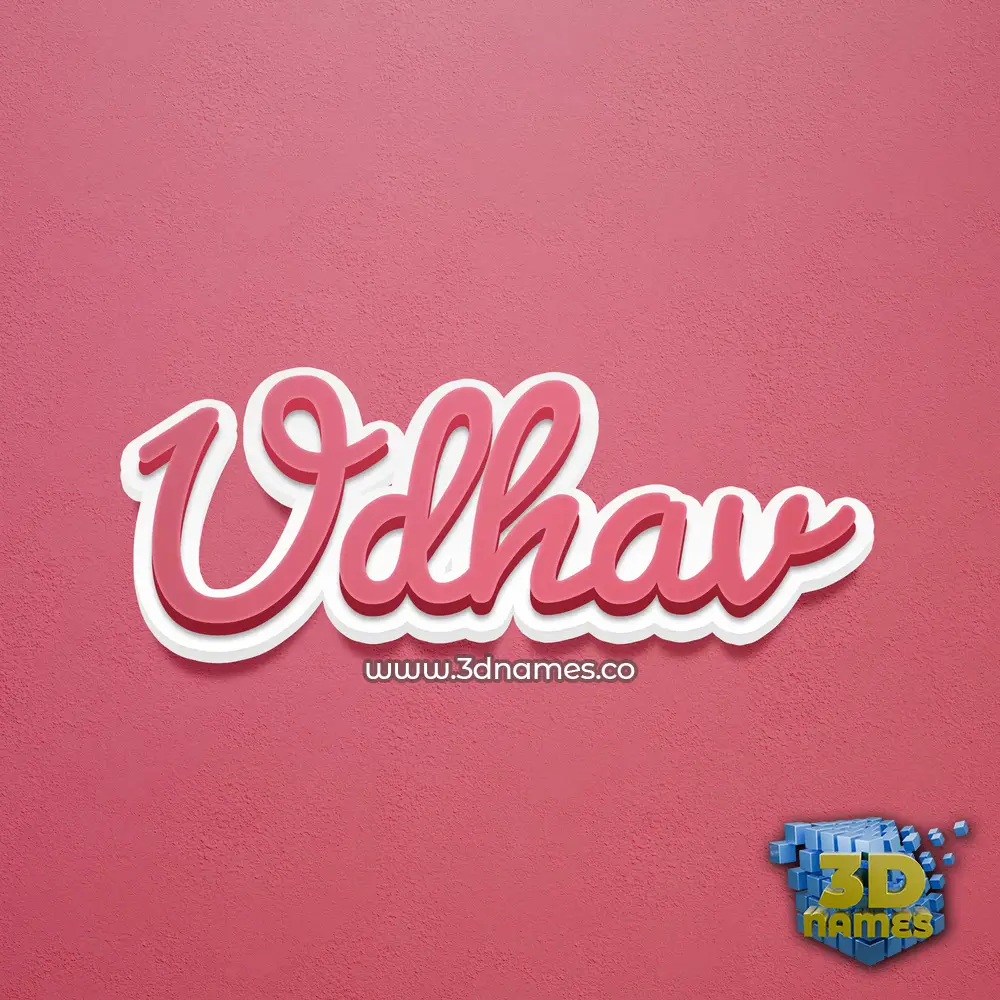 udhav in Red Scribble style - 3D name wallpaper