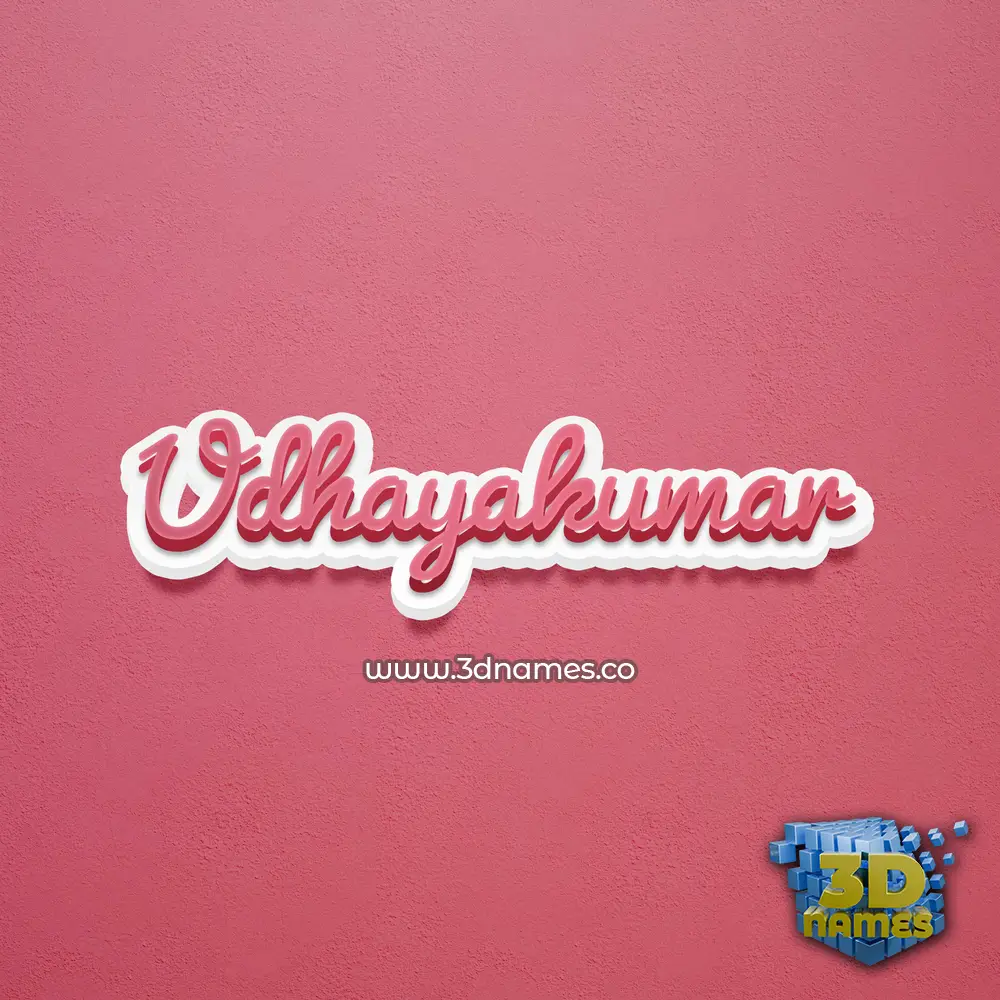 udhayakumar in Red Scribble style - 3D name wallpaper