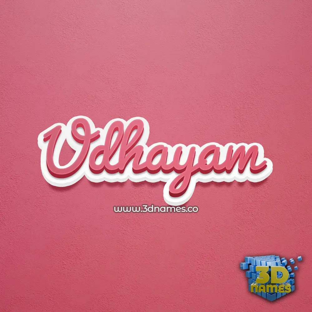 udhayam in Red Scribble style - 3D name wallpaper
