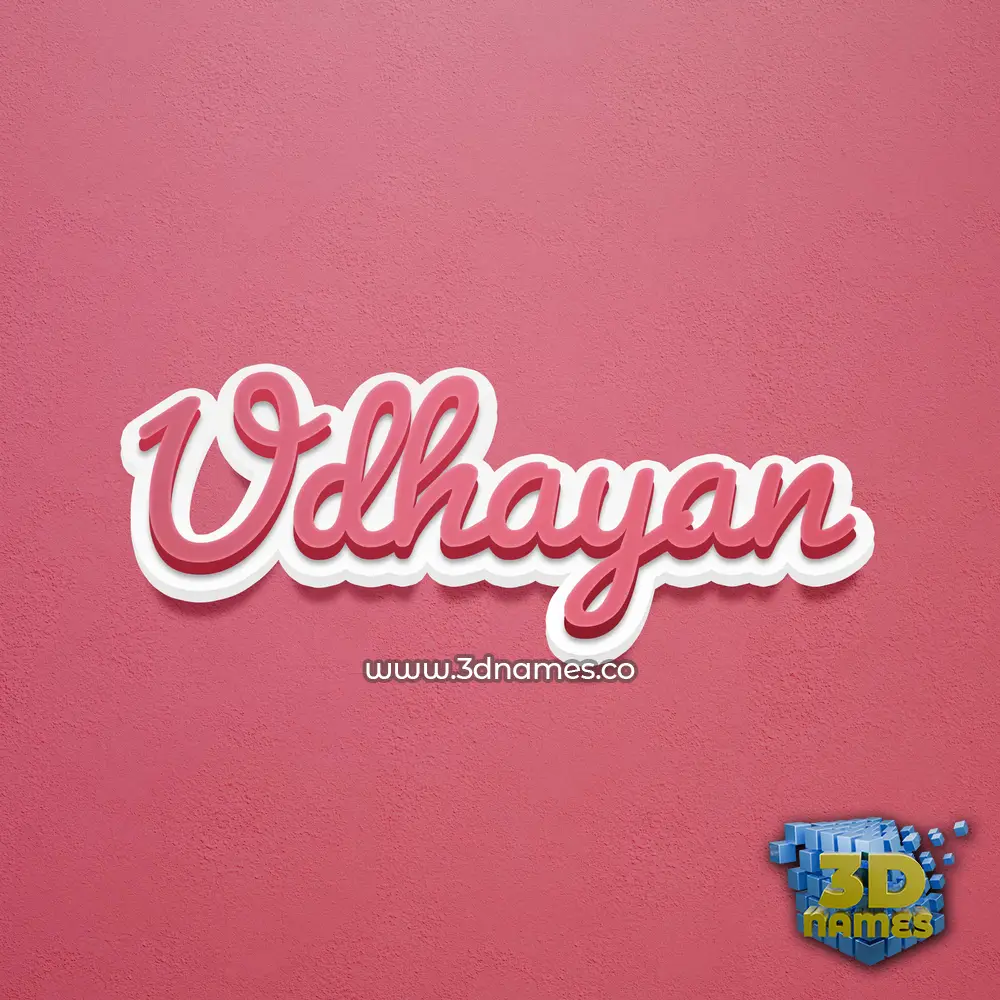 udhayan in Red Scribble style - 3D name wallpaper